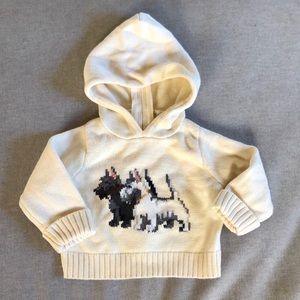 Baby Ralph Lauren Scottie Back Zip Hooded Sweater